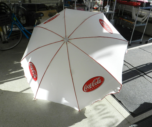 コカ・コーラ ビーチパラソル Coca-Cola 日よけ傘 アジャストパラソル 直径約170cm ☆ 札幌市 北区 屯田