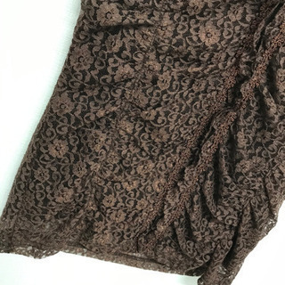 タンクトップ　レース　刺繍　花柄　茶　ブラウン　m キャミソール　春夏　きれいめの画像