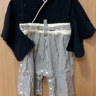 ベビー男の子袴ロンパース　足袋風靴下セット　プレゼント用袋付き