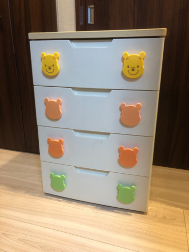 おもちゃ 収納 プーさん チェスト 4段 幅56cm キッズチェスト