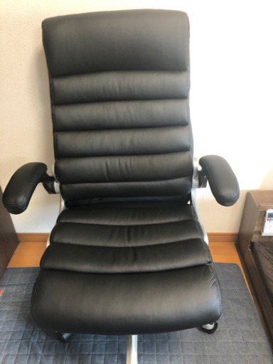 売買終了　黒革　チェアー　