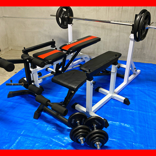 筋トレ ホームジム 100kgバーベルセット パワーラック 引き取り限定