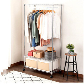 ワードローブ メタルハンガーラック 幅91.5奥行46高さ178.5cmの画像