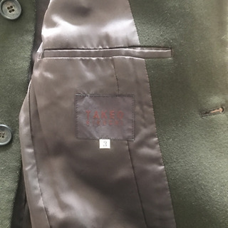 【1000円】タケオキクチ　ステンカラーコート(カーキ)の画像