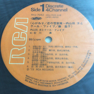 藤圭子/内山田洋とクールファイブ - 恋の雪割草/心がわり LP レコードの画像