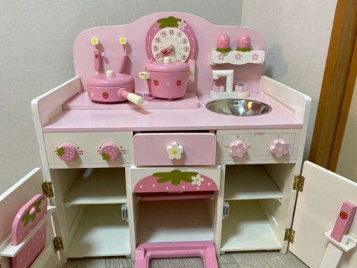 マザーガーデン ストロベリーキッチン 木のおままごとセット一式