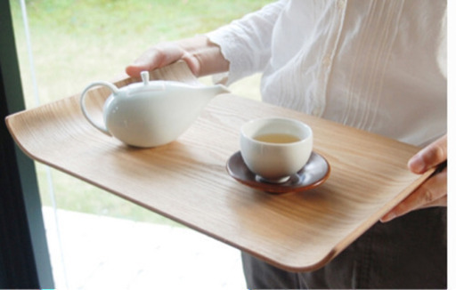 【未使用品】2枚で！　木製トレイ　カフェトレー　2枚セット　Ｌサイズ
