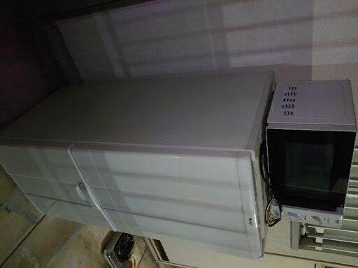 冷蔵庫、電子レンジ、一口コンロセット