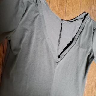 カーキ色ロングワンピース★Mサイズの画像