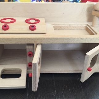 【取引完了】木製ミニキッチン おままごとセットの画像