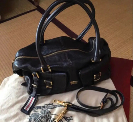 値下げしました！バーバリー　プローサム　ボストンバッグ　ハンドバッグ　ショルダー　レザー　ブラック　財布