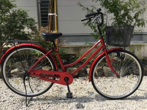 節約 144.【美車】ママチャリ26インチレッド ママチャリ26インチ