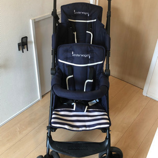  DUOシティHOP ネイビー　2人乗りベビーカー  美品の画像