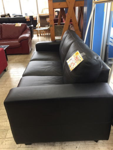 7/21東区和白  定価¥128,000  IKEA  3Pソファ 本革張り  高級レザー  高級感がある素材 シンプル