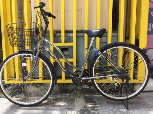 《レンタサイクル店使用　自転車整備士整備済み！》⑲中古車　26インチ　シティサイクル　ブラック　外装6段変速付き⑤
