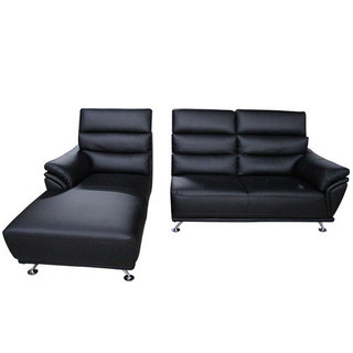 週末限定値下げ‼︎ ガーネット　カウチソファー　左カウチ　ブラック　EPUの画像