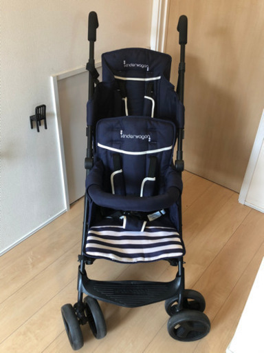 DUOシティHOP ネイビー　2人乗りベビーカー  美品