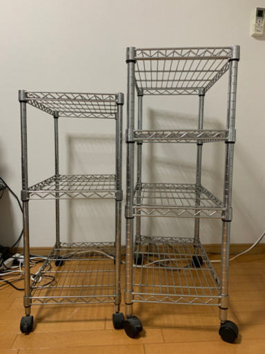 【取引中】メタルラック 2個セット 2段 3段 中古 スチールラック