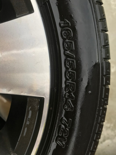 ラジアル 165/55R14　ワゴンＲステングレー　純正装備１４インチ　アルミ　ＢＳ ポテンザRE30　高級タイヤ