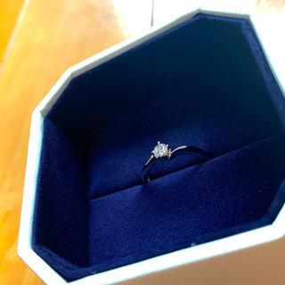 4℃ ウェーブラインリング サイズ変更可 鑑定書付 永久保証付 新品同様品