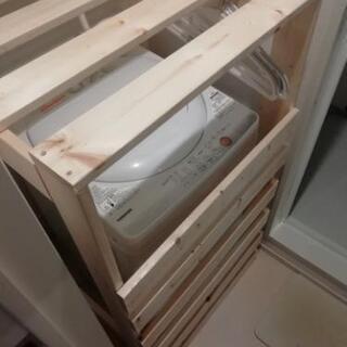 収納力アップ★木製洗濯機カバー