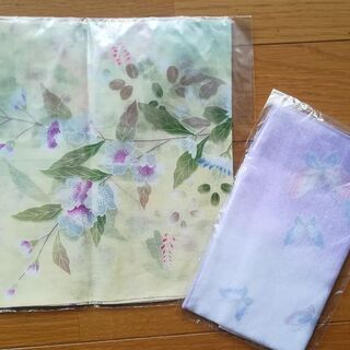 友禅ハンカチ、蝶柄ガーゼハンカチ セットの画像