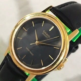CASIO チープカシオ チプカシ 黒×金 メンズクォーツ 3針...