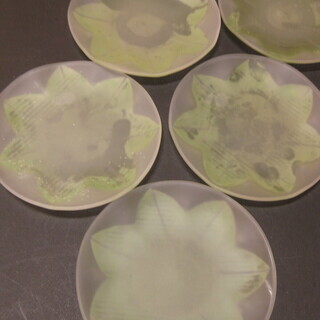 たち吉　ガラス中皿　緑　10客　新品未使用の画像