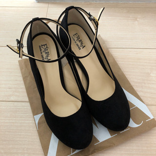 美品＊ESPERANZA パンプス ブラック ストラップ付