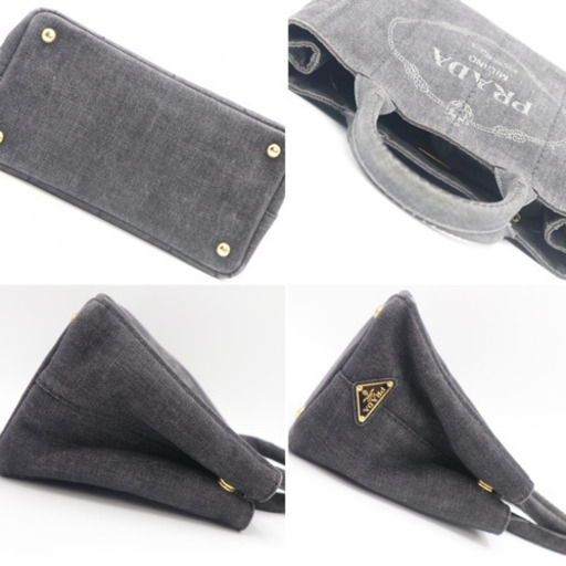 《PRADA/ミニカナパ トートバッグ グレーデニム》1BG439 ABランク