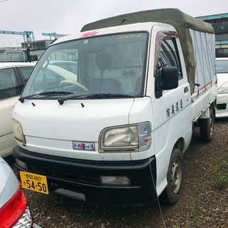 売却済み★車検たっぷり令和4年　ハイゼット　幌付き！　軽トラ　マニュアル　社外ハンドル　お仕事等にどうぞの画像