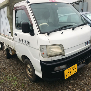 売却済み★車検たっぷり令和4年　ハイゼット　幌付き！　軽トラ　マニュアル　社外ハンドル　お仕事等にどうぞの画像