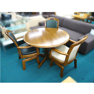 〇 札幌 展示品【浜本工芸 ナラ材 ダイニング4点セット】DT-...