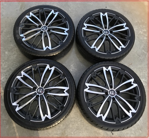 販売済みY　bB/QNC20　和道 桜　ラジアル　205/40R17　ＰＣＤ１００　４Ｈ　アルミセット