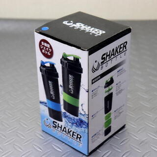 新品　未使用品　シェイカーボトル　680ml　ブルー　飲み口・キャップ・バネ・カップ・ポケットケース・収納コップの画像