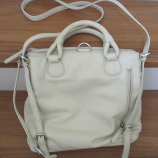 【中古】HAMANO 2way爽やかな白ショルダーバッグの画像