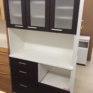 J366 NITORI ニトリ キッチン収納 食器棚 「Nバンダ 105KB-DBR」 ダイニングボード ダークブラウン 1045×415×1805 クリーニング済み