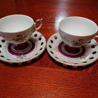 レトロなコーヒーカップ ペアの画像