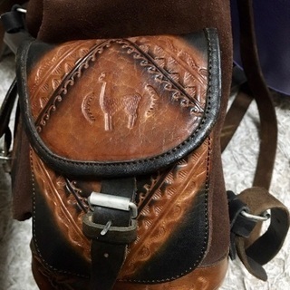 ペルー　マチュピチュ　革のリュック　オリジナルの画像