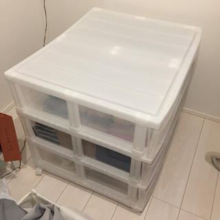 押入れ用 衣装ケース プラケース 3段 6ひきだし 白