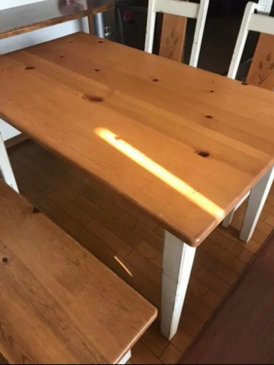 カントリー　パイン素材　アンティーク 加工ダイニングセット