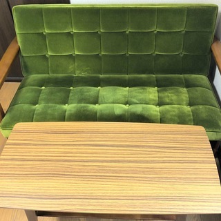 カリモク60　Kチェア　モケットグリーン（２シーター）＆　リビン...