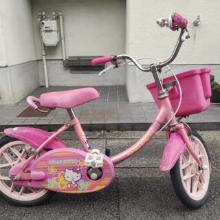 14インチ　ブリジストン製ハローキティ自転車　幼児車　入門編　ピ...