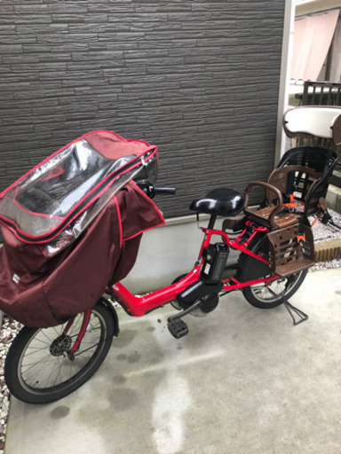 YAMAHA ヤマハ　PAS KISS mini 電動自転車　赤　子供乗せ