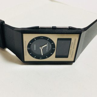 超希少　美品 SWATCH  スウォッチ CASIO カシオ ブラックラメ シリコンバンドの画像