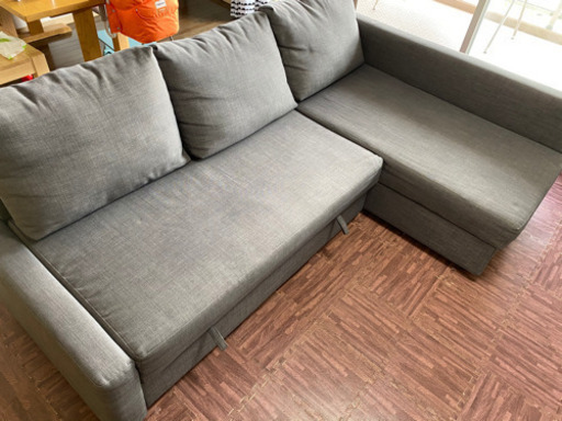 ダブルベッドになるソファ IKEA イケア フリーヘーテン カウチソファ 収納つきＬ字型 ソファベッド