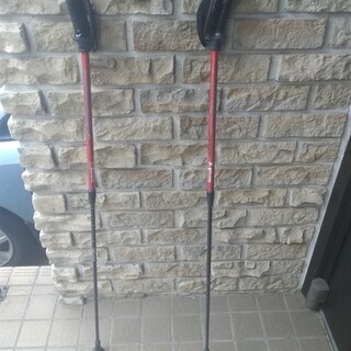 ウォーキングポール（赤）、差し上げます