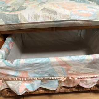 美品・ラタンのソファ　ビーチリゾート風　引き出し付きの画像