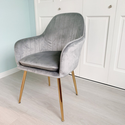 海外インテリア風♡チェア♡グレー♡ゴールド脚