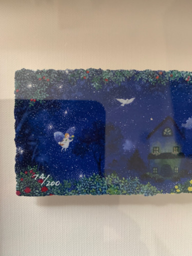 絵画　横山真弥　「空から来た女の子」